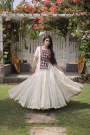 New Cotton Lehenga Choli Set with Kutchi Patchwork Blouse