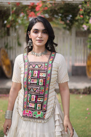 New Cotton Lehenga Choli Set with Kutchi Patchwork Blouse