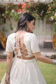 New Cotton Lehenga Choli Set with Kutchi Patchwork Blouse