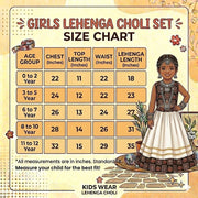 Girls Black and White Printed Lehenga Choli Set with Traditional Ethnic Design