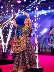 Women’s Navy Blue Special Gujarati Navratri Lehenga Choli
