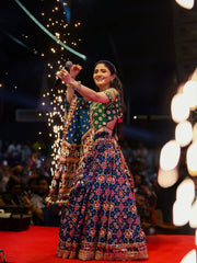 Women’s Navy Blue Special Gujarati Navratri Lehenga Choli