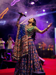 Women’s Navy Blue Special Gujarati Navratri Lehenga Choli