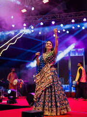 Women’s Navy Blue Special Gujarati Navratri Lehenga Choli