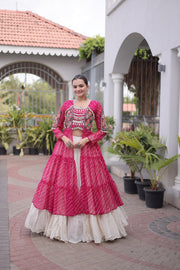 Women’s Lehenga Choli with Laheriya Print work For Women