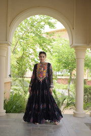 Women’s Anarkali Gown with Kutchi Patchwork For Women