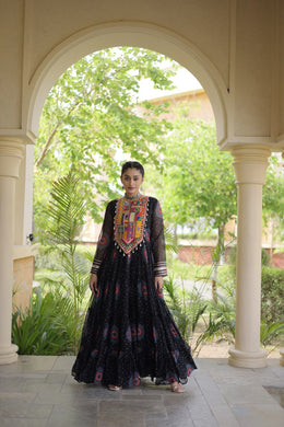 Women’s Anarkali Gown with Kutchi Patchwork For Women