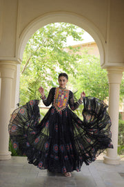 Women’s Anarkali Gown with Kutchi Patchwork For Women