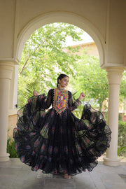 Women’s Anarkali Gown with Kutchi Patchwork For Women