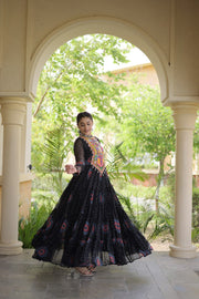 Women’s Anarkali Gown with Kutchi Patchwork For Women