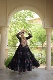 Women’s Anarkali Gown with Kutchi Patchwork For Women