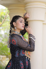 Women’s Anarkali Gown with Kutchi Patchwork For Women