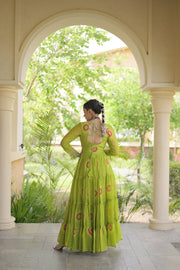 Women’s Anarkali Gown with Kutchi Patchwork For Women