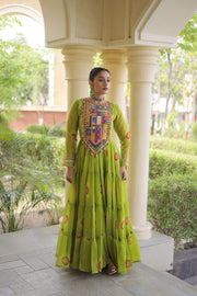 Women’s Anarkali Gown with Kutchi Patchwork For Women