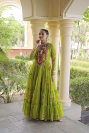 Women’s Anarkali Gown with Kutchi Patchwork For Women