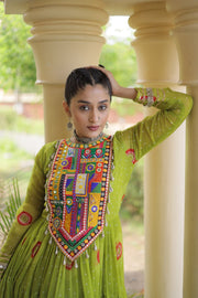 Women’s Anarkali Gown with Kutchi Patchwork For Women