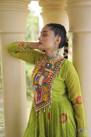 Women’s Anarkali Gown with Kutchi Patchwork For Women