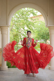Women’s Anarkali Gown with Kutchi Patchwork For Women