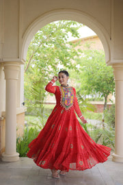 Women’s Anarkali Gown with Kutchi Patchwork For Women