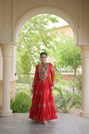 Women’s Anarkali Gown with Kutchi Patchwork For Women