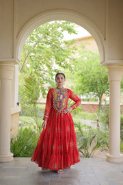 Women’s Anarkali Gown with Kutchi Patchwork For Women