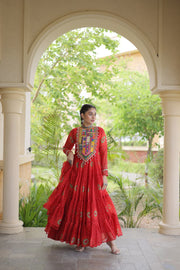 Women’s Anarkali Gown with Kutchi Patchwork For Women
