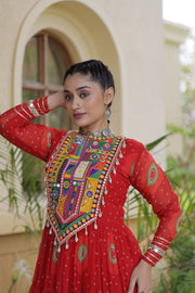 Women’s Anarkali Gown with Kutchi Patchwork For Women