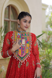 Women’s Anarkali Gown with Kutchi Patchwork For Women