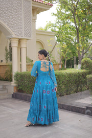 Women’s Anarkali Gown with Kutchi Patchwork For Women
