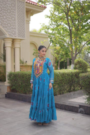 Women’s Anarkali Gown with Kutchi Patchwork For Women