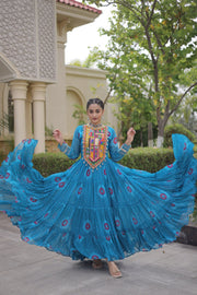 Women’s Anarkali Gown with Kutchi Patchwork For Women