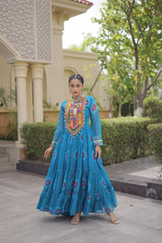 Women’s Anarkali Gown with Kutchi Patchwork For Women