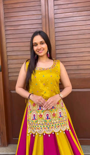 Women’s Designer Cotton Lehenga Choli Set with Embroidered Choli