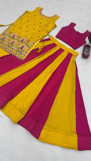 Women’s Designer Cotton Lehenga Choli Set with Embroidered Choli
