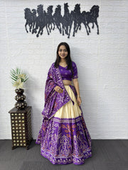Women’s Bandhani Printed Lehenga Choli Set with Dupatta