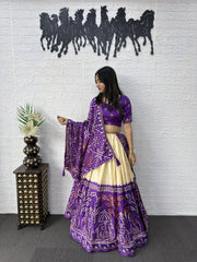 Women’s Bandhani Printed Lehenga Choli Set with Dupatta