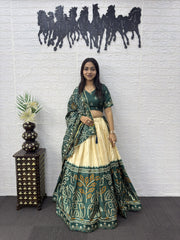 Women’s Bandhani Printed Lehenga Choli Set with Dupatta