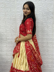 Women’s Bandhani Printed Lehenga Choli Set with Dupatta