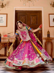 Women’s Gujarati Navratri Lehenga Choli with Real Mirror Work