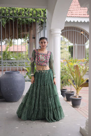 Women’s Bandhani Print Lehenga Choli with Kutchi Patchwork