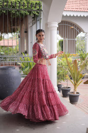 Women’s Bandhani Print Lehenga Choli with Kutchi Patchwork
