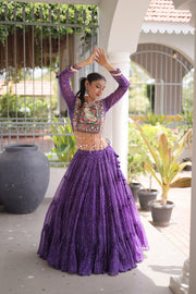 Women’s Bandhani Print Lehenga Choli with Kutchi Patchwork