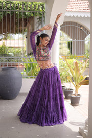 Women’s Bandhani Print Lehenga Choli with Kutchi Patchwork