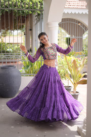 Women’s Bandhani Print Lehenga Choli with Kutchi Patchwork