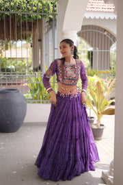 Women’s Bandhani Print Lehenga Choli with Kutchi Patchwork