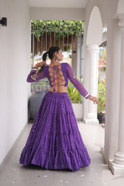 Women’s Bandhani Print Lehenga Choli with Kutchi Patchwork