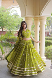 Women’s Floral Printed Lehenga Choli with Dupatta, Stitched Traditional Ethnic Wear