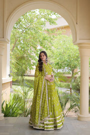 Women’s Floral Printed Lehenga Choli with Dupatta, Stitched Traditional Ethnic Wear