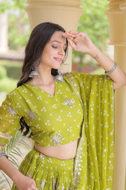 Women’s Floral Printed Lehenga Choli with Dupatta, Stitched Traditional Ethnic Wear