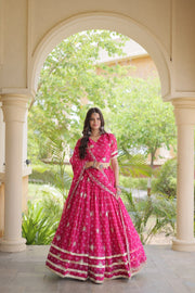 Women’s Floral Printed Lehenga Choli with Dupatta, Stitched Traditional Ethnic Wear